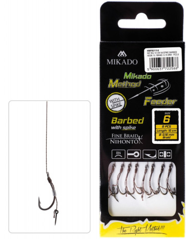 Riguri Mikado Method Feeder Rig Barbed Maruseigo with Spike 7mm, 10cm, 8buc/plic