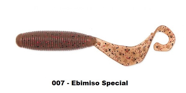 Reins Fat G-Tail Grub 4" Culoare 007 - Miso Shrimp