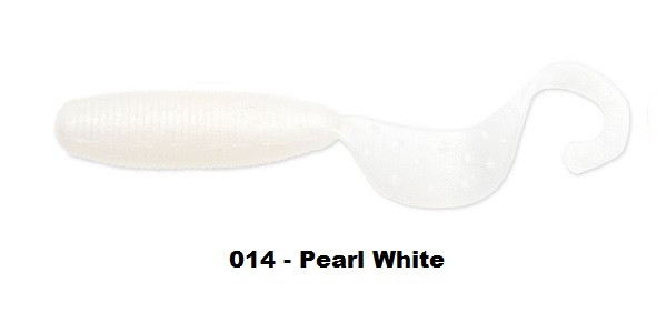 Reins Fat G-Tail Grub 2" Culoare 014 - Pearl White 
