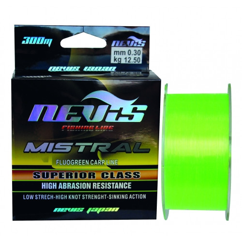 Fir Monofilament Nevis Mistral Fluo Green 300m 0.28mm, 5.9kg