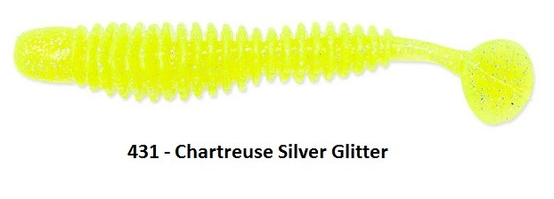 REINS Bubbling Shad 3" Culoare 431 - Chartreuse Silver Glitter