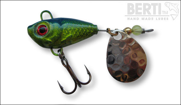 SPINNERTAIL FISH-HELIC Bertilure nr.6 NICKEL - CHARTREUSE-BLUE