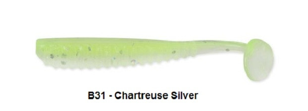 REINS Aji Ringer Shad 1.5" Culoare B31 - Chartreuse Silver