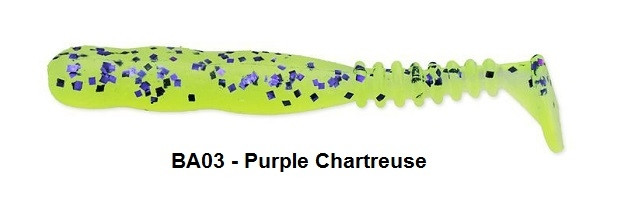 REINS FAT Rockvibe Shad 3.25" Culoare BA03 - Purple Chartreuse