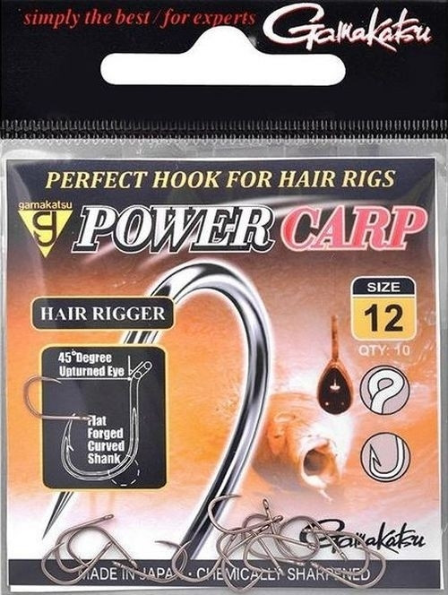 Carlig Gamakatsu Power Carp Hair Rigger, Nr.10 10buc/plic	