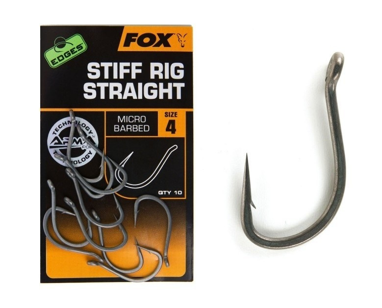Carlige Fox Edges Armapoint Stiff Rig Straight Nr:4 10 buc/plic	