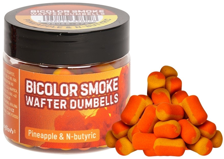 Dumbell Critic Echilibrat Benzar Mix Bicolor Smoke Wafters, 12mm, 60ml/borcan Pineapple&N-Butyric (Portocaliu si Galben)