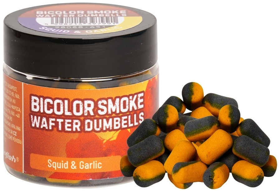Dumbell Critic Echilibrat Benzar Mix Bicolor Smoke Wafters, 12mm, 60ml/borcan Squid&Garlic (Violet si Galben)	