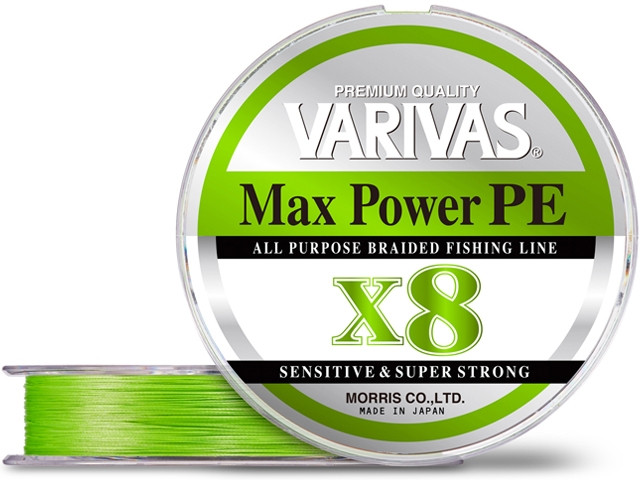 Fir textil Varivas Max Power PE X8 150m Lime Green 0.235mm 14.96kg	