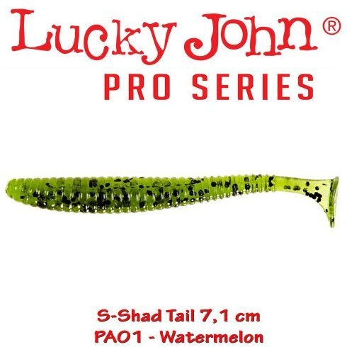 Shad Lucky John S-Shad Tail 7.1cm, culoare Watermelon - 7 buc/plic