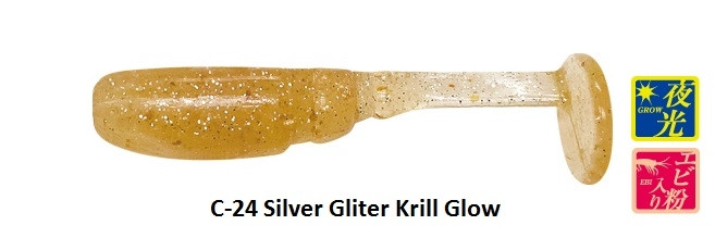 Naluca Tict Bomb Shad 1.5" Culoare C-24 Silver Gliter Krill Glow